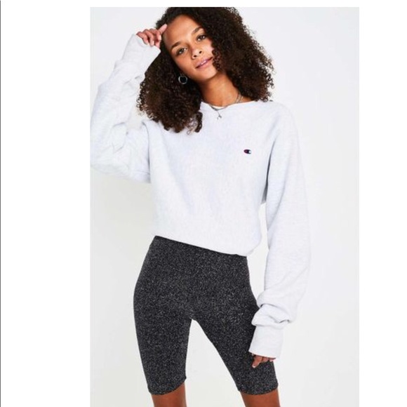 Urban Outfitters Black Shimmer Biker Shorts - Picture 1 of 11